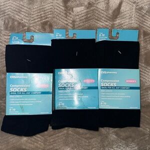 3 brand new CVS pharmacy compression socks women’s size 6-10